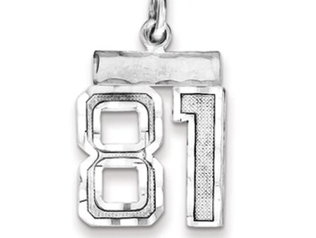 Sterling Silver, Varsity Collection, Small D C Pendant, Number 81 on Sale