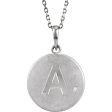 The Emma Sterling Silver Diamond Block Initial A Disc Necklace, 18 In. Sale