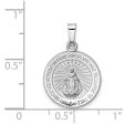 14k White Gold Hollow Round Miraculous Medal Pendant, 15mm (9 16 Inch) Online