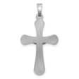 14k White Gold Hollow INRI Crucifix Rounded Cross Pendant For Discount