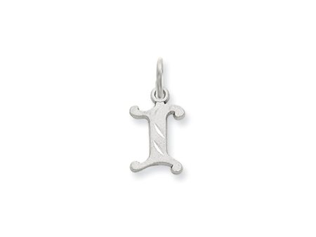 14k White Gold, Isabelle Collection, Mini Letter I Initial Charm Online now