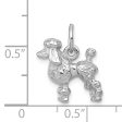 14k White Gold 3D Textured Poodle Charm or Pendant Fashion