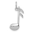 14k White Gold 2D Polished Musical Note Pendant Discount