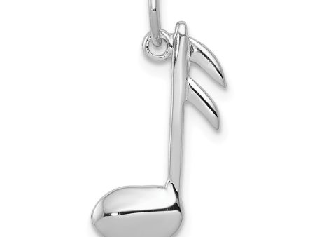 14k White Gold 2D Polished Musical Note Pendant Discount