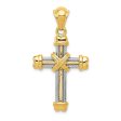 14k Two Tone Gold Rope Cross Pendant Online Sale