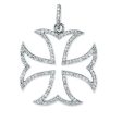 14k White Gold and Diamond Maltese Cross Pendant Online Hot Sale