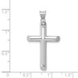 14k White Gold Beveled Edge Hollow Tube Cross Pendant Sale