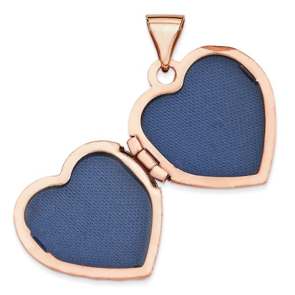 14k Rose Gold 15mm Domed Heart Shaped Floral Locket Online now