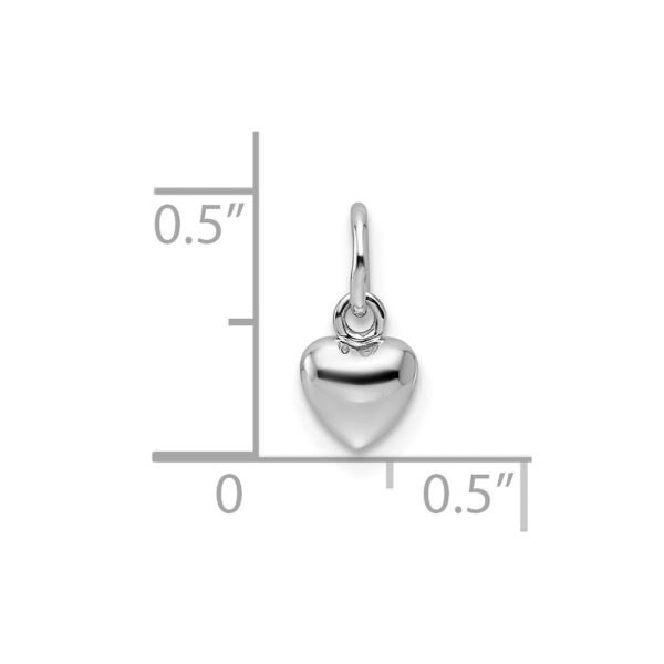 14k White Gold Tiny Puffed Heart Charm, 5mm (3 16 inch) Online Hot Sale