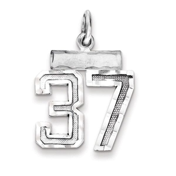 Sterling Silver, Varsity Collection, Small D C Pendant, Number 37 Fashion