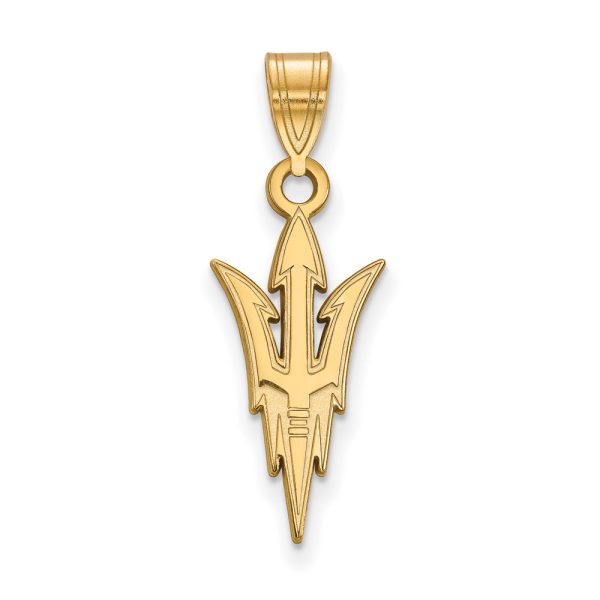 10k Yellow Gold Arizona State Large Logo Pendant Online Sale