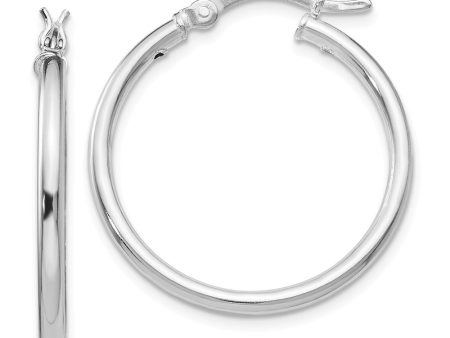 2mm Polished Sterling Silver Round Hoop Earrings, 25mm (1 in) Online Hot Sale