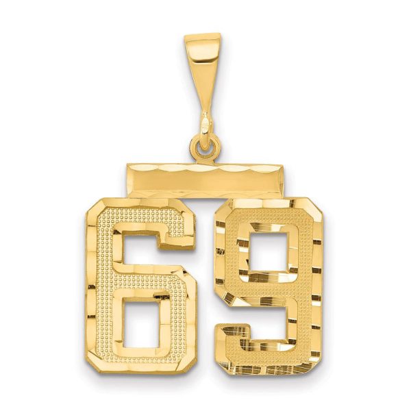 14K Yellow Gold, Varsity Collection, Medium D C Pendant Number 69 on Sale