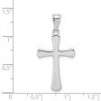 14k White Gold Hollow Latin Cross Pendant, 16 x 35mm For Sale