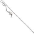 Sterling Silver Adjustable Dolphin Anklet, 9-10 Inch Cheap