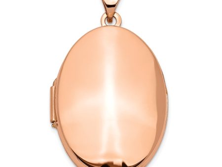 14k Rose Gold 26mm Domed Locket in Polished 14k Rose Gold Cheap