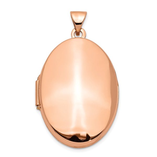 14k Rose Gold 26mm Domed Locket in Polished 14k Rose Gold Cheap