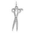 14k White Gold Polished Scissors Pendant For Cheap