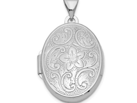 Sterling Silver 20mm Scrolled Floral Locket Supply