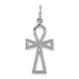 14k White Gold Small Ankh Cross Charm Pendant, 11 x 27mm For Discount