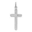 14k White Gold Textured Latin Cross Pendant Discount