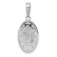 14k White Gold Solid Polished Oval Miraculous Medal Pendant Online