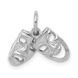 14k White Gold Small Comedy and Tragedy Mask Charm Sale