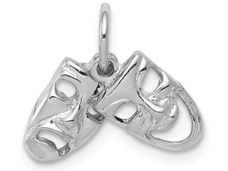 14k White Gold Small Comedy and Tragedy Mask Charm Sale