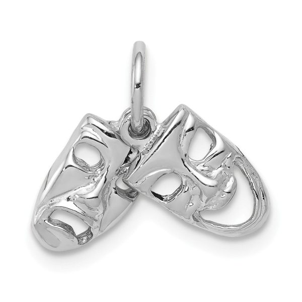 14k White Gold Small Comedy and Tragedy Mask Charm Sale