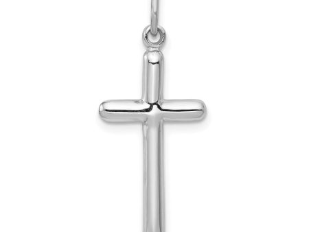 14k White Gold Textured Latin Cross Pendant Discount