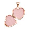 14k Rose Gold 15mm Love You Always Reversible Floral Heart Locket For Sale