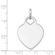 14k White Gold Engravable Heart Disc Charm or Pendant, 22mm Hot on Sale